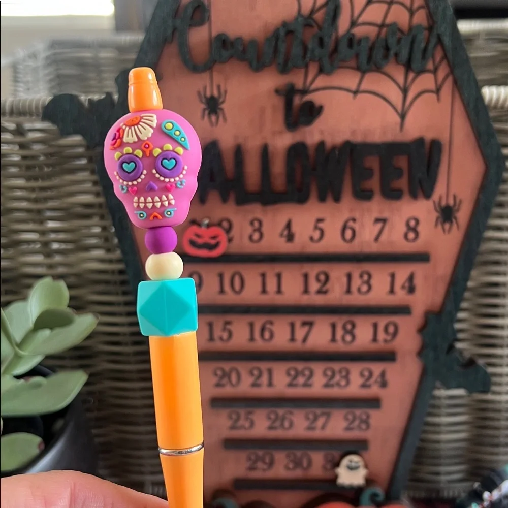 Colorful Sugar Skull Pen